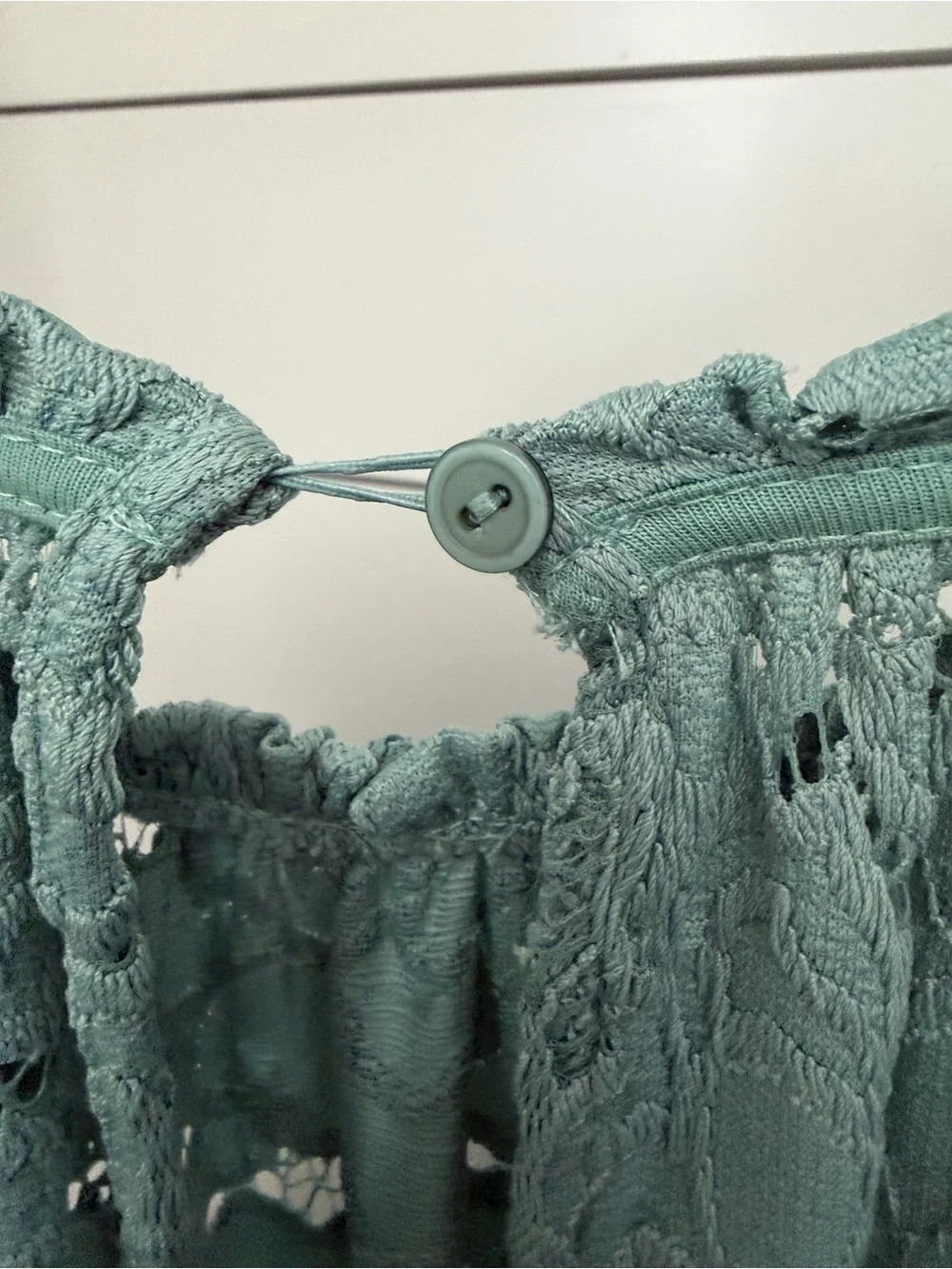 Free People Olivia Sage Green Lace Tee